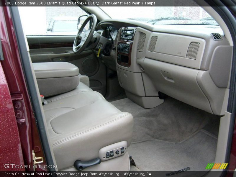 Dark Garnet Red Pearl / Taupe 2003 Dodge Ram 3500 Laramie Quad Cab 4x4 Dually