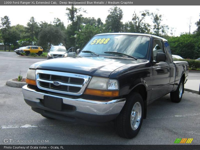Deep Wedgewood Blue Metallic / Medium Graphite 1999 Ford Ranger XL Extended Cab