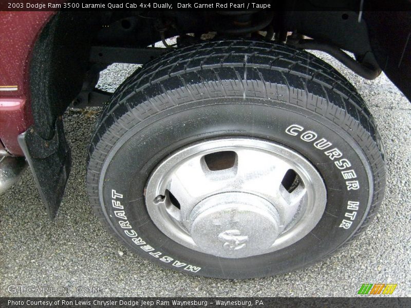 Dark Garnet Red Pearl / Taupe 2003 Dodge Ram 3500 Laramie Quad Cab 4x4 Dually