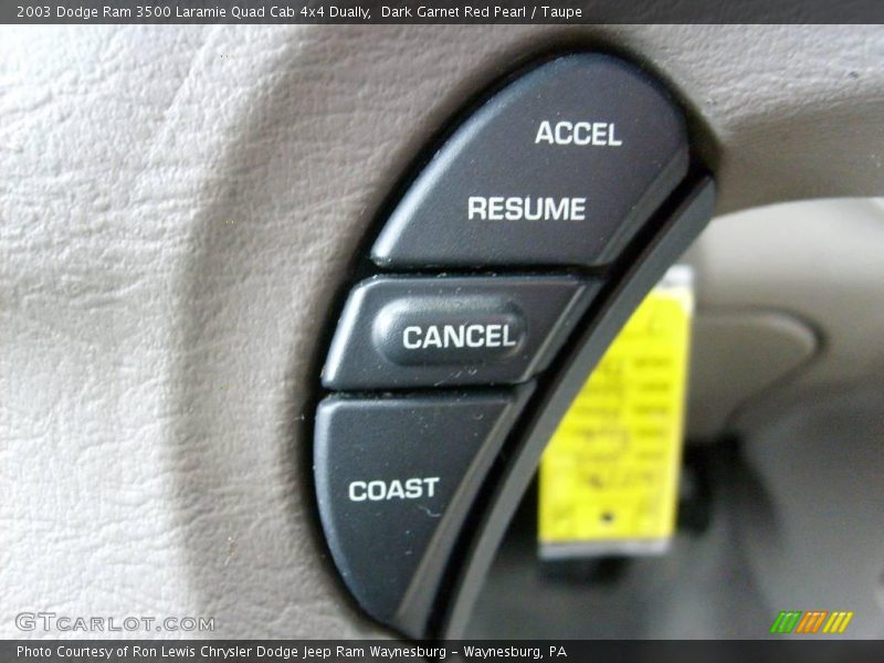 Dark Garnet Red Pearl / Taupe 2003 Dodge Ram 3500 Laramie Quad Cab 4x4 Dually