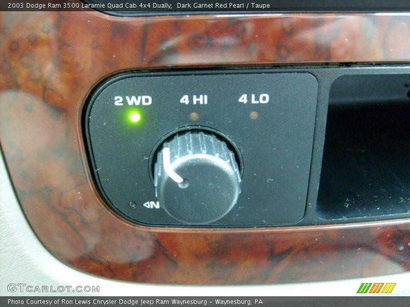 Dark Garnet Red Pearl / Taupe 2003 Dodge Ram 3500 Laramie Quad Cab 4x4 Dually