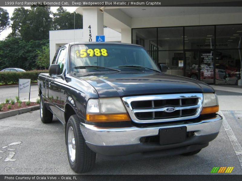 Deep Wedgewood Blue Metallic / Medium Graphite 1999 Ford Ranger XL Extended Cab