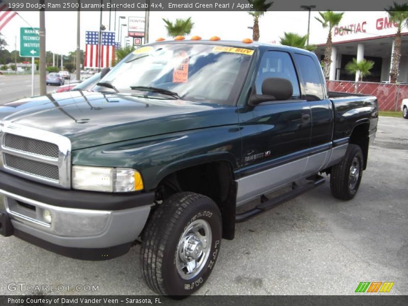 Emerald Green Pearl / Agate 1999 Dodge Ram 2500 Laramie Extended Cab 4x4