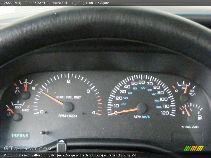 Bright White / Agate 2000 Dodge Ram 2500 ST Extended Cab 4x4