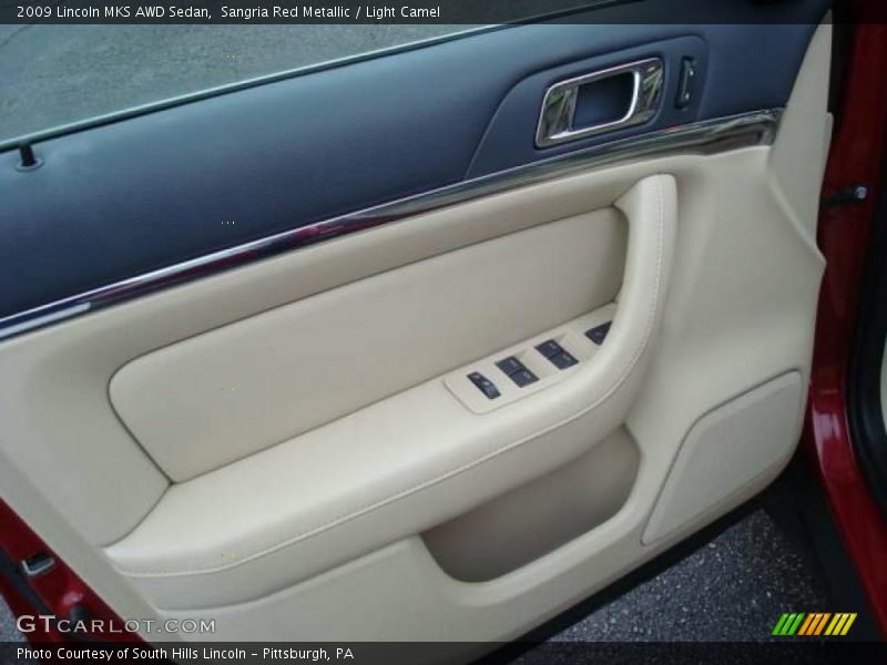 Sangria Red Metallic / Light Camel 2009 Lincoln MKS AWD Sedan