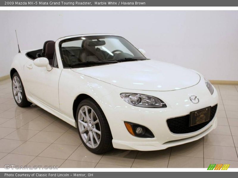Marble White / Havana Brown 2009 Mazda MX-5 Miata Grand Touring Roadster