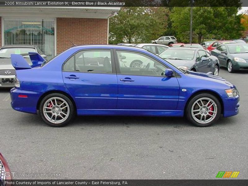 Electric Blue / Black Alcantara 2006 Mitsubishi Lancer Evolution IX