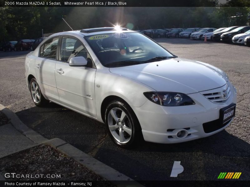 Whitewater Pearl Mica / Black/Blue 2006 Mazda MAZDA3 s Sedan