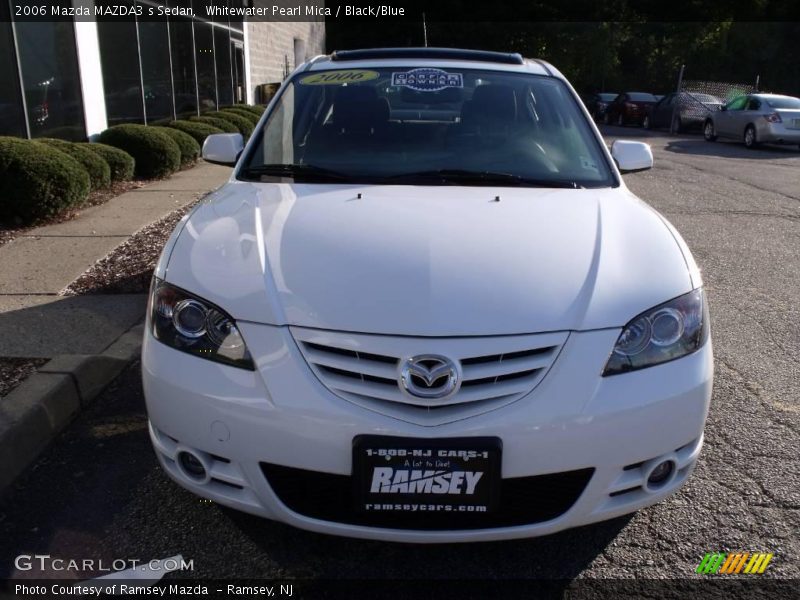 Whitewater Pearl Mica / Black/Blue 2006 Mazda MAZDA3 s Sedan