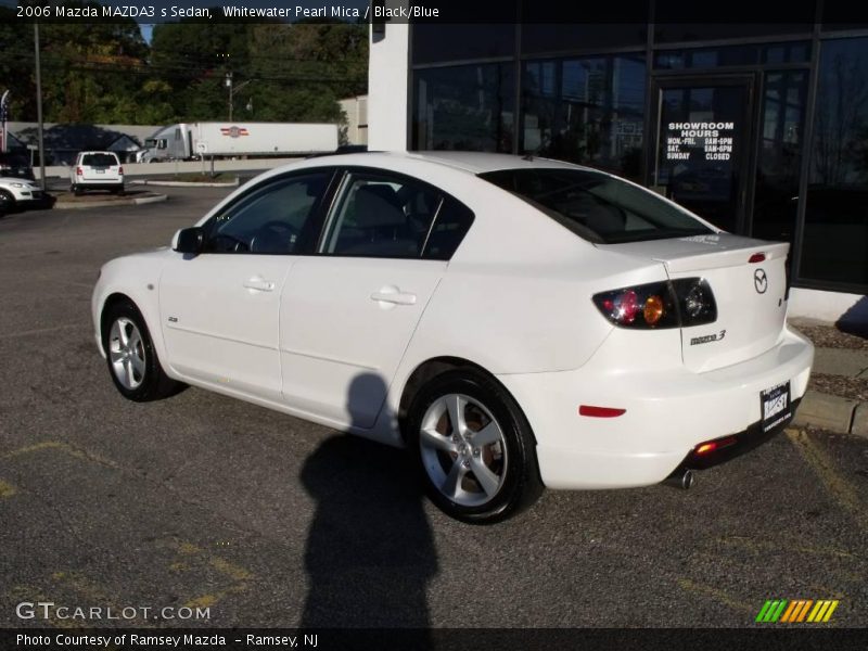 Whitewater Pearl Mica / Black/Blue 2006 Mazda MAZDA3 s Sedan