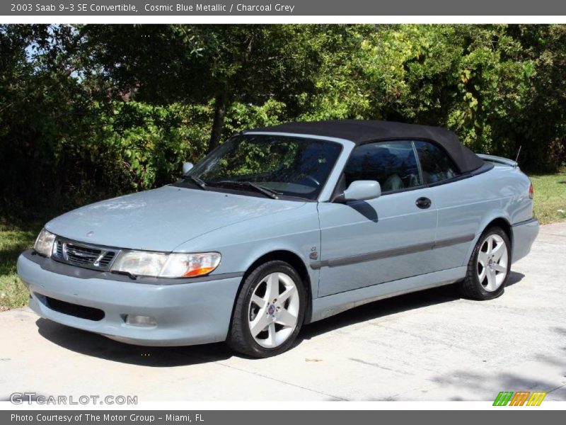 Cosmic Blue Metallic / Charcoal Grey 2003 Saab 9-3 SE Convertible