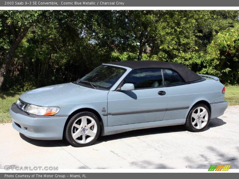 Cosmic Blue Metallic / Charcoal Grey 2003 Saab 9-3 SE Convertible