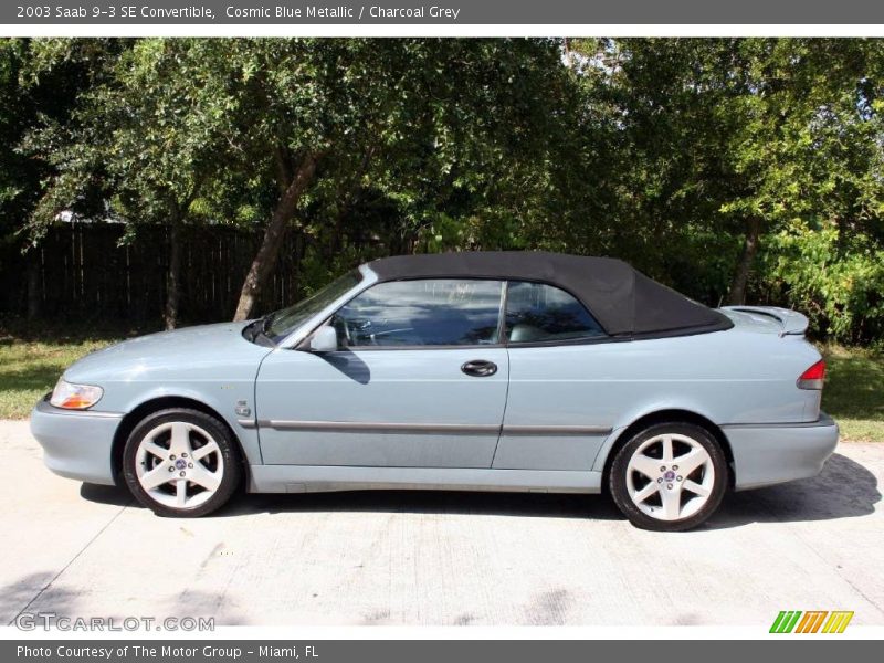 Cosmic Blue Metallic / Charcoal Grey 2003 Saab 9-3 SE Convertible