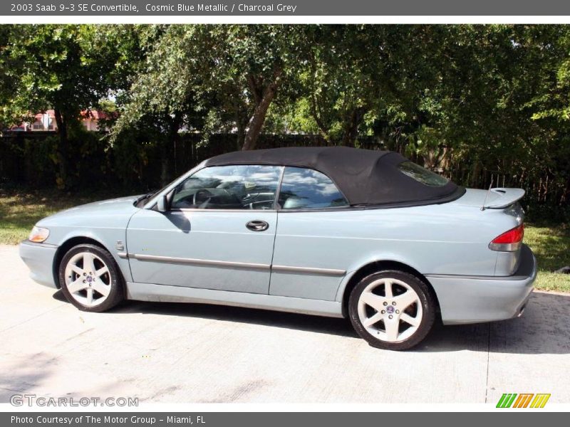 Cosmic Blue Metallic / Charcoal Grey 2003 Saab 9-3 SE Convertible