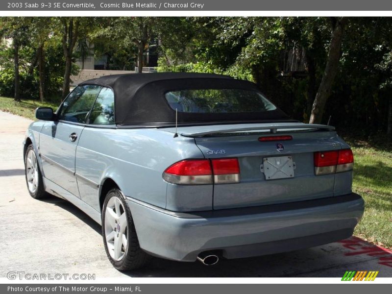 Cosmic Blue Metallic / Charcoal Grey 2003 Saab 9-3 SE Convertible