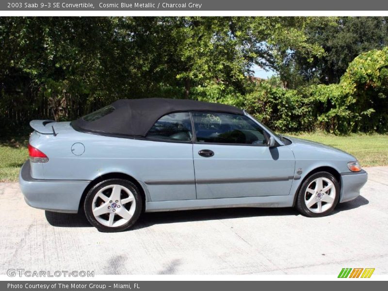 Cosmic Blue Metallic / Charcoal Grey 2003 Saab 9-3 SE Convertible