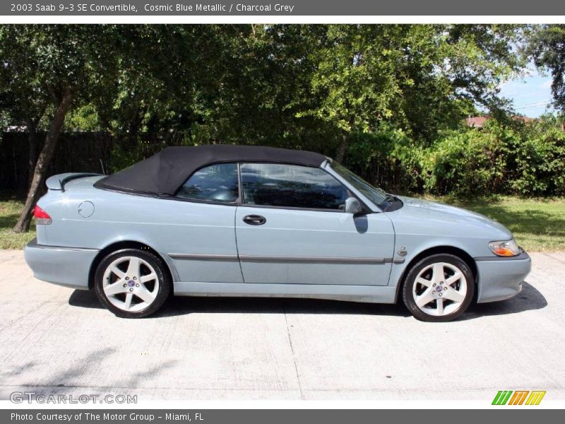 Cosmic Blue Metallic / Charcoal Grey 2003 Saab 9-3 SE Convertible