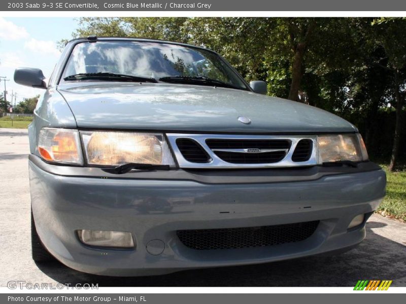 Cosmic Blue Metallic / Charcoal Grey 2003 Saab 9-3 SE Convertible