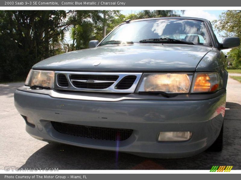 Cosmic Blue Metallic / Charcoal Grey 2003 Saab 9-3 SE Convertible