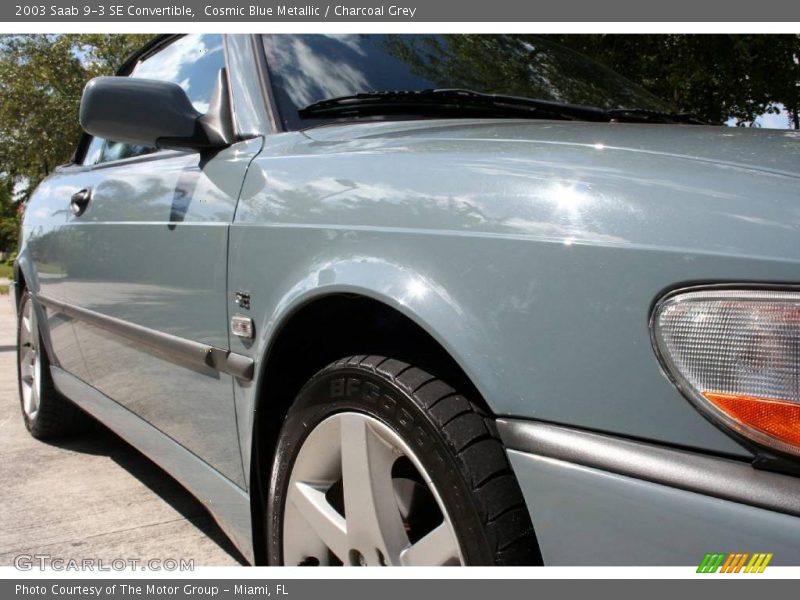 Cosmic Blue Metallic / Charcoal Grey 2003 Saab 9-3 SE Convertible