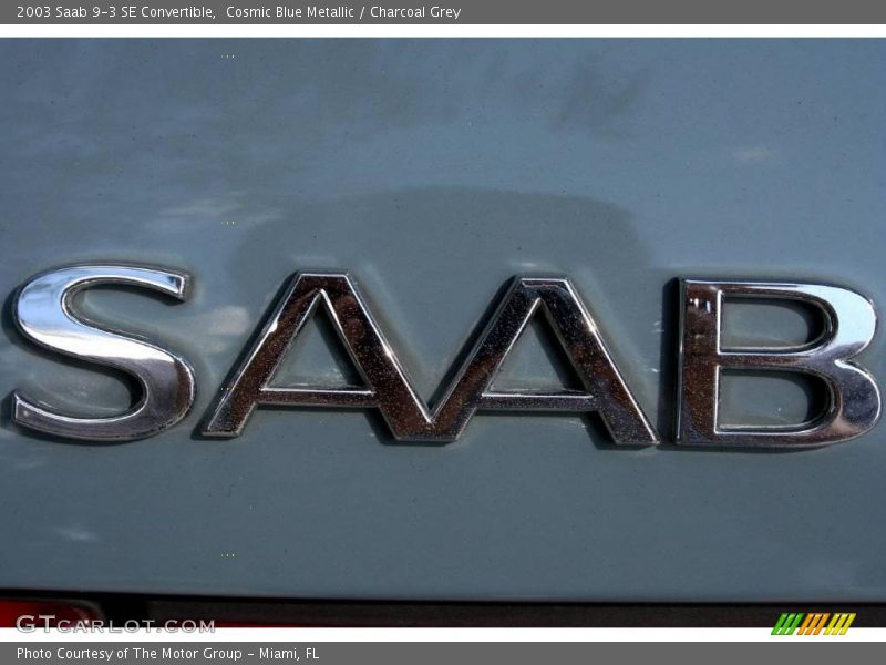 Cosmic Blue Metallic / Charcoal Grey 2003 Saab 9-3 SE Convertible