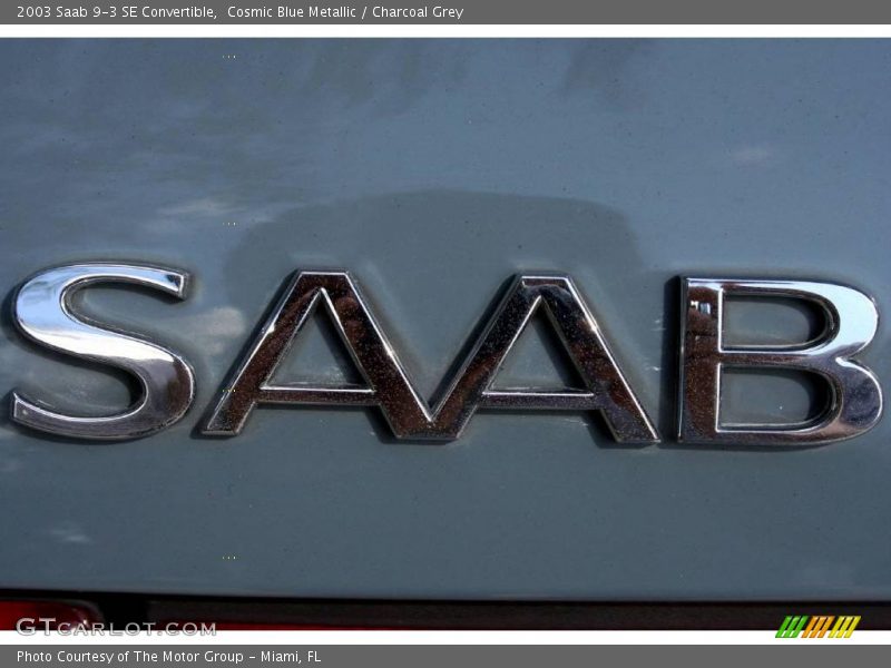 Cosmic Blue Metallic / Charcoal Grey 2003 Saab 9-3 SE Convertible