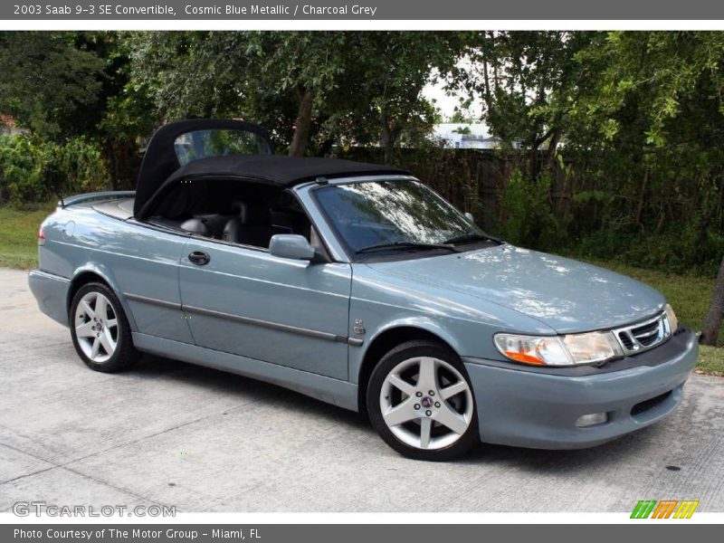 Cosmic Blue Metallic / Charcoal Grey 2003 Saab 9-3 SE Convertible