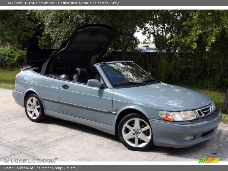 Cosmic Blue Metallic / Charcoal Grey 2003 Saab 9-3 SE Convertible