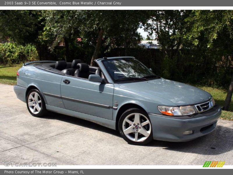 Cosmic Blue Metallic / Charcoal Grey 2003 Saab 9-3 SE Convertible