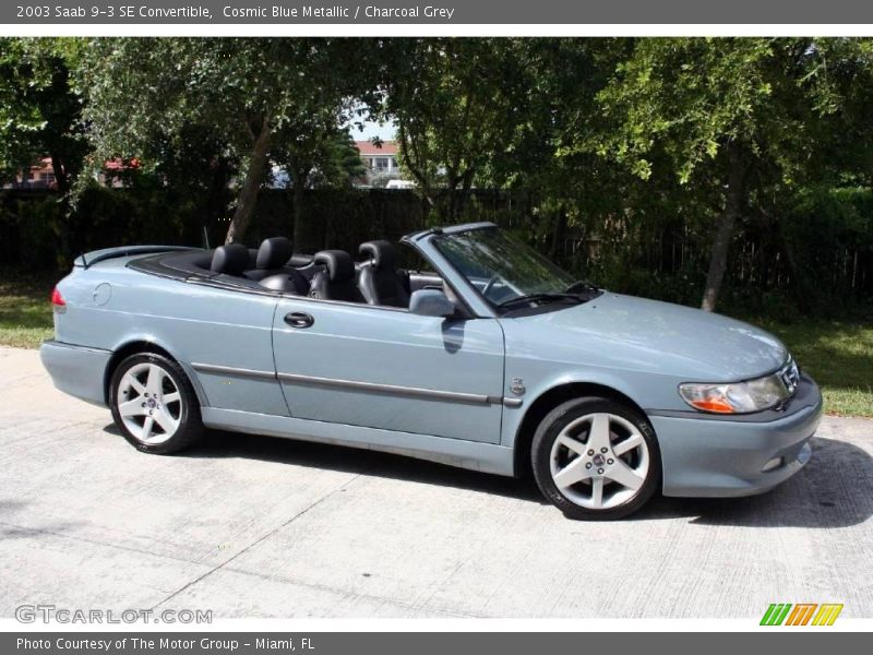 Cosmic Blue Metallic / Charcoal Grey 2003 Saab 9-3 SE Convertible