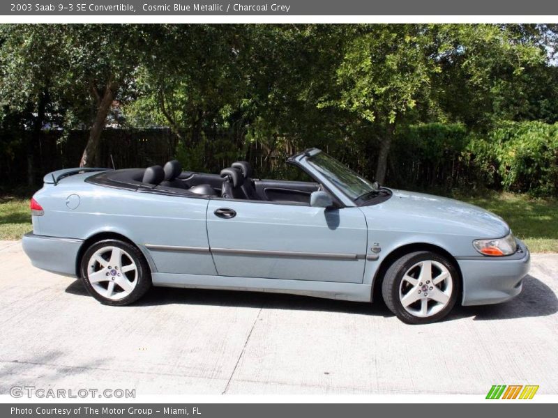 Cosmic Blue Metallic / Charcoal Grey 2003 Saab 9-3 SE Convertible