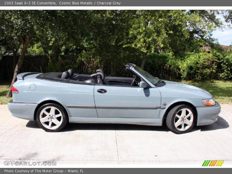 Cosmic Blue Metallic / Charcoal Grey 2003 Saab 9-3 SE Convertible