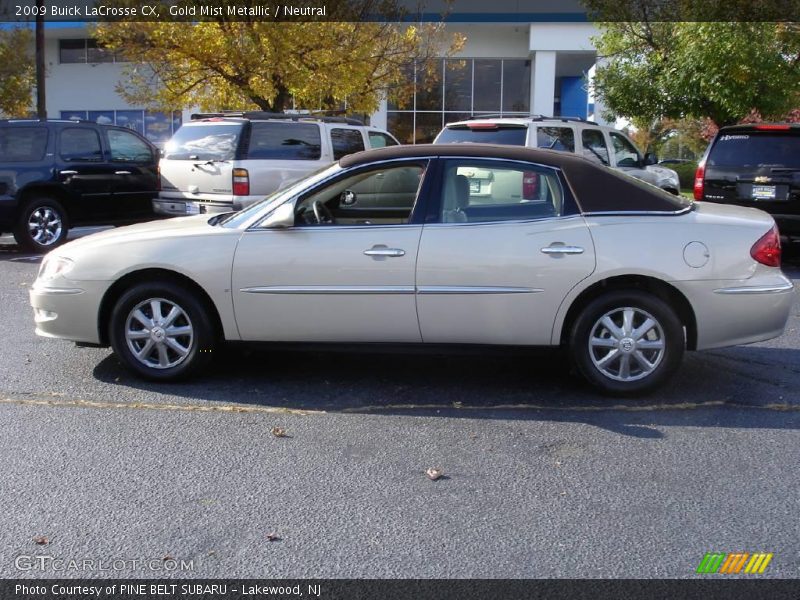 Gold Mist Metallic / Neutral 2009 Buick LaCrosse CX