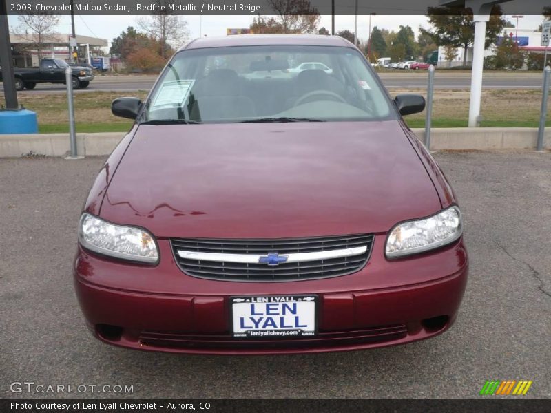 Redfire Metallic / Neutral Beige 2003 Chevrolet Malibu Sedan