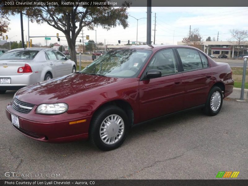 Redfire Metallic / Neutral Beige 2003 Chevrolet Malibu Sedan