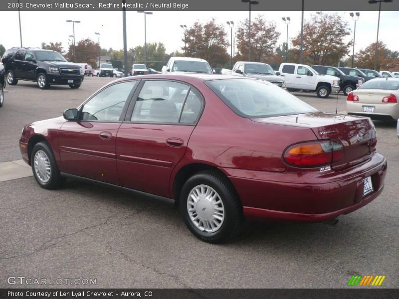 Redfire Metallic / Neutral Beige 2003 Chevrolet Malibu Sedan