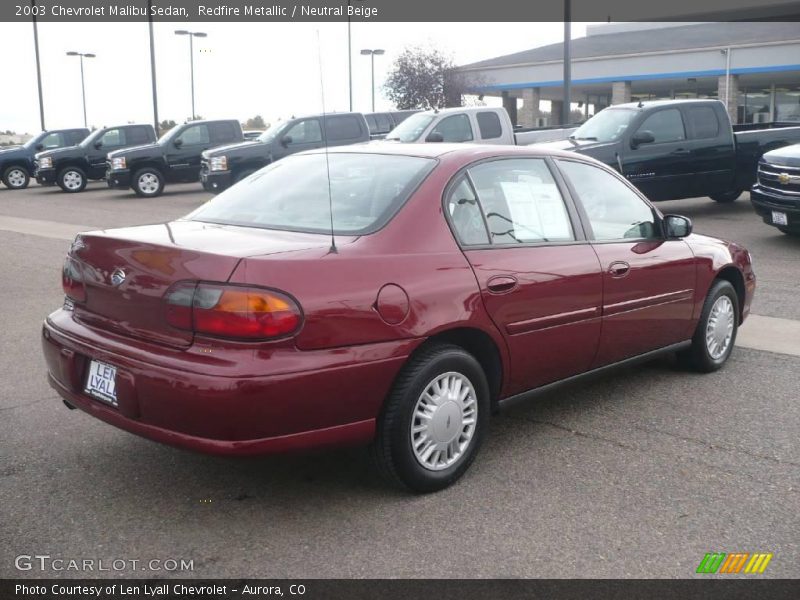 Redfire Metallic / Neutral Beige 2003 Chevrolet Malibu Sedan