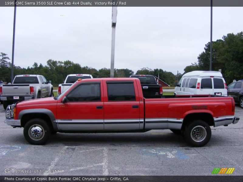 Victory Red / Red 1996 GMC Sierra 3500 SLE Crew Cab 4x4 Dually