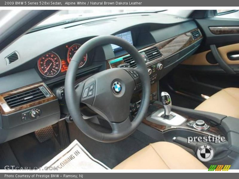 Alpine White / Natural Brown Dakota Leather 2009 BMW 5 Series 528xi Sedan