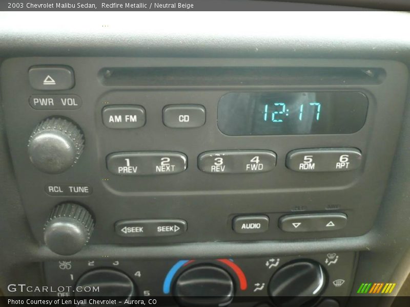 Redfire Metallic / Neutral Beige 2003 Chevrolet Malibu Sedan