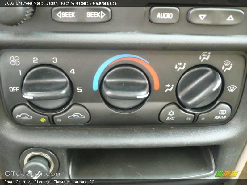 Redfire Metallic / Neutral Beige 2003 Chevrolet Malibu Sedan