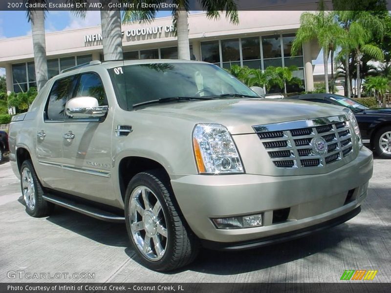 Gold Mist / Ebony/Ebony 2007 Cadillac Escalade EXT AWD