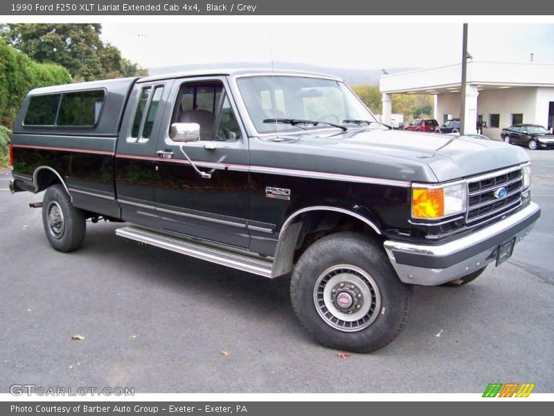 Black / Grey 1990 Ford F250 XLT Lariat Extended Cab 4x4