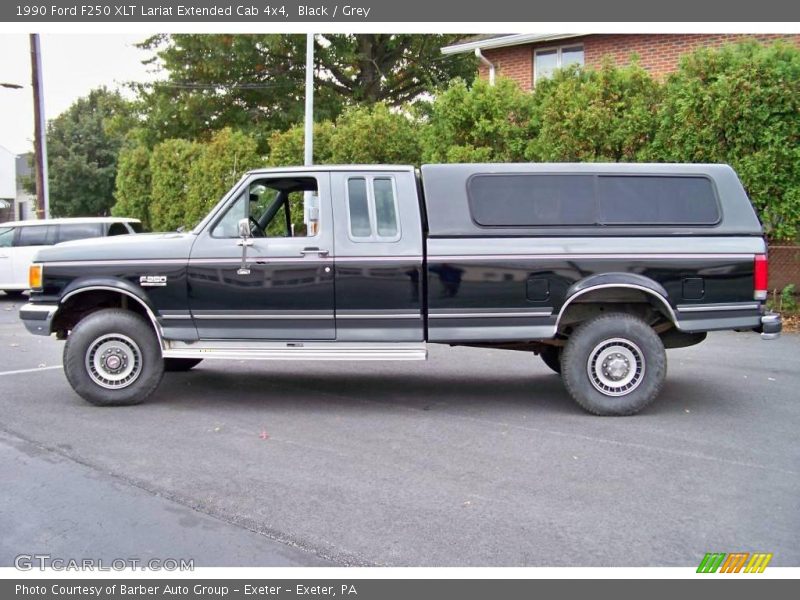 Black / Grey 1990 Ford F250 XLT Lariat Extended Cab 4x4