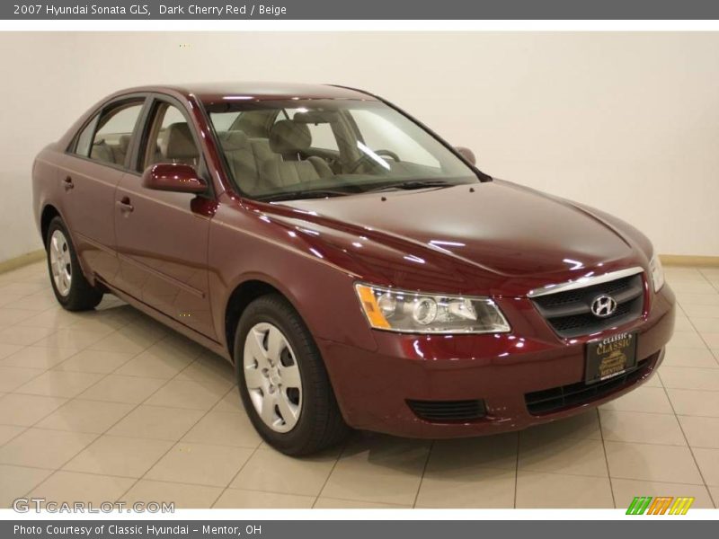 Dark Cherry Red / Beige 2007 Hyundai Sonata GLS