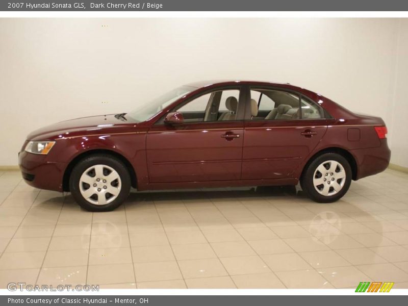 Dark Cherry Red / Beige 2007 Hyundai Sonata GLS
