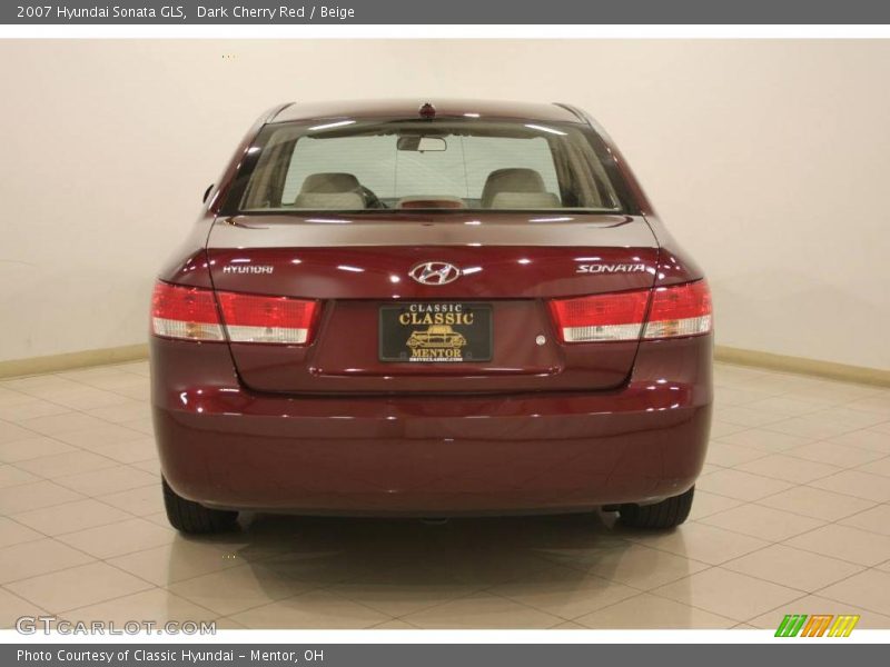 Dark Cherry Red / Beige 2007 Hyundai Sonata GLS