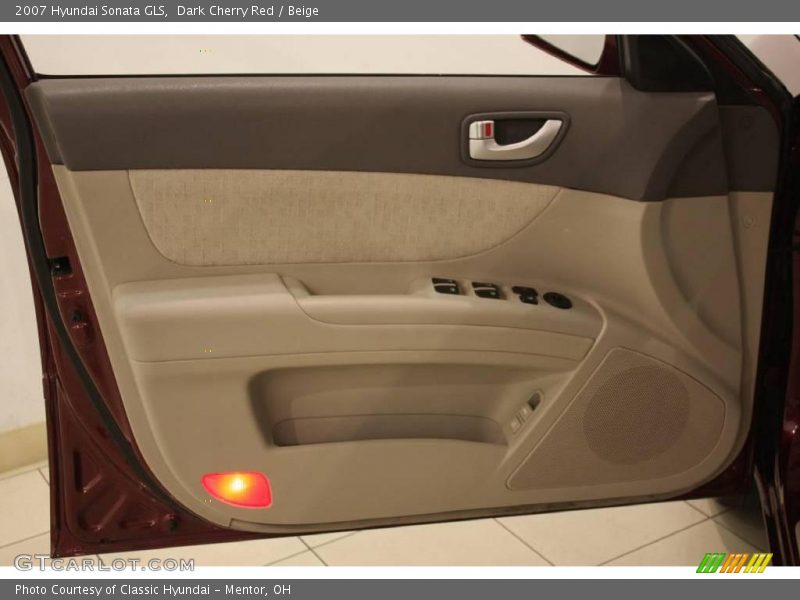 Dark Cherry Red / Beige 2007 Hyundai Sonata GLS