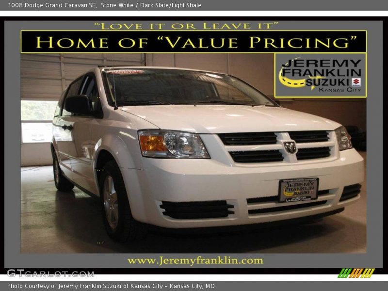 Stone White / Dark Slate/Light Shale 2008 Dodge Grand Caravan SE