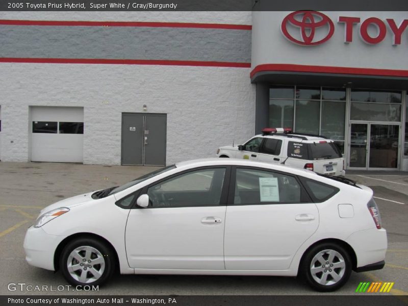 Super White / Gray/Burgundy 2005 Toyota Prius Hybrid